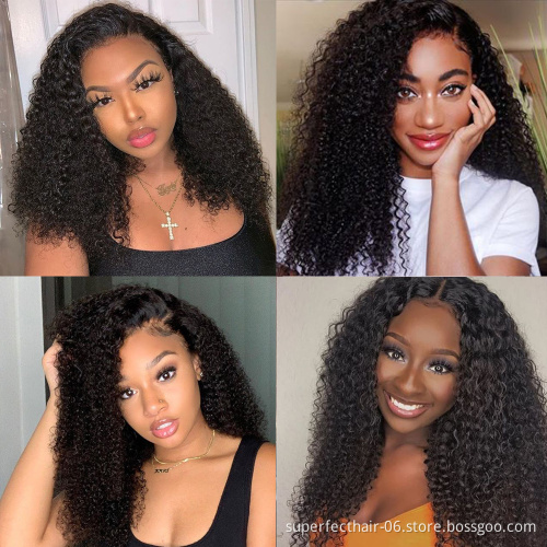 Brazilian Kinky Curly Lace Frontal Wig Pre Plucked With Baby Hair 13X4 360 Cuticle Aligned Raw Virgin Human Hair Lace Front Wigs